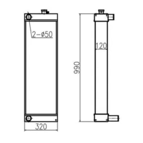 Tanque de Agua Radiador Core ASS'Y JS225-JS235 J-S240LC